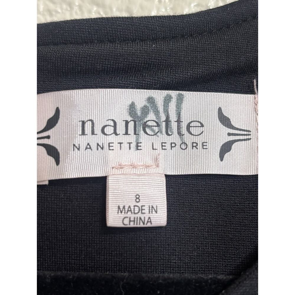 Nanette Lepore Women’s Size 8 Dress Black Crochet Formal Event Bell Sleeve - Picture 6 of 11
